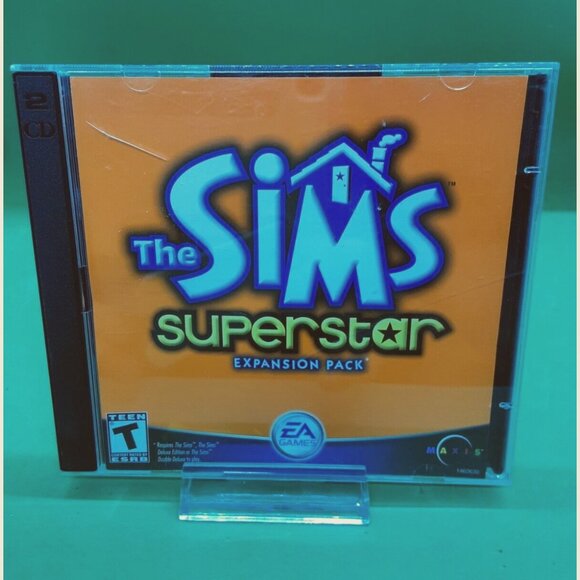 2 for 10$ The Sims Superstar Expansion Pack(PC Game, 2003)2 Discs EA Games w/key - Picture 1 of 4